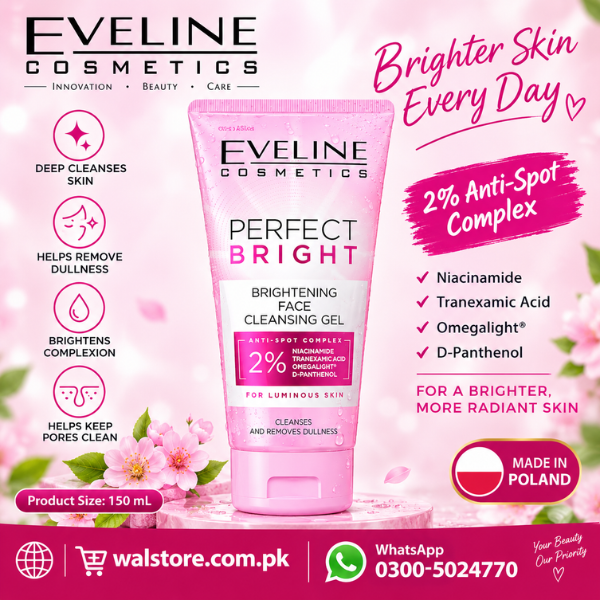 Eveline Perfect Bright Brightening Face Cleansing Gel In Pakistan thumbnail 2